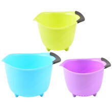 3Stk Farbiges Küchenmixschalen-Set, Stapelbar, Leicht, Multifunktional