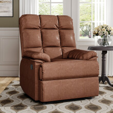Faux Leather Recliner Armchair Modern Upholstered Lounge Chair