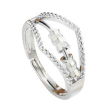 (5) Anxiety Stress Relief Ring Seven Beads Open Ring Jewelry Gift Mood Rings
