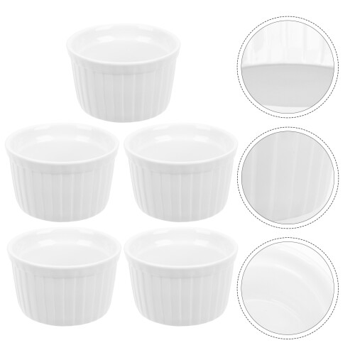 5Stk Runde Keramik Backschüsseln Für Dessert Und Pudding 2