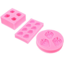 Silikonform 3 Stk 6,8x6,8x1,3 Zoll Rosa Für Erdbeeren