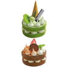 2 Unidades De Pastel Falso Adornos Accesorios Para Fotos