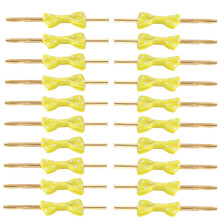 100Pcs Bright Yellow Packing Ribbon Bow for Gift and Candy Bags