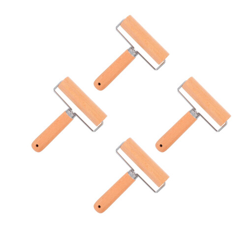 4Pièces Rouleaux Bois Pratiques Khaki Pour Pâte Et Biscuits 1