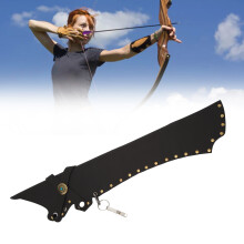 Leather Archery Arrow Quiver for 20 Arrows, Black, Lightweight 175g