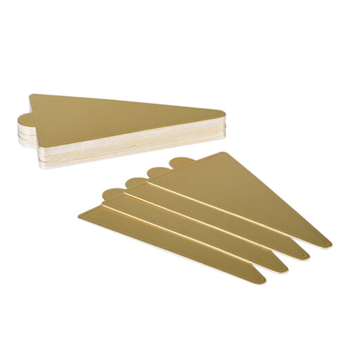 100 Unidades Base De Mousse Triângulo Em Papel Para Cupcake Dourado 1