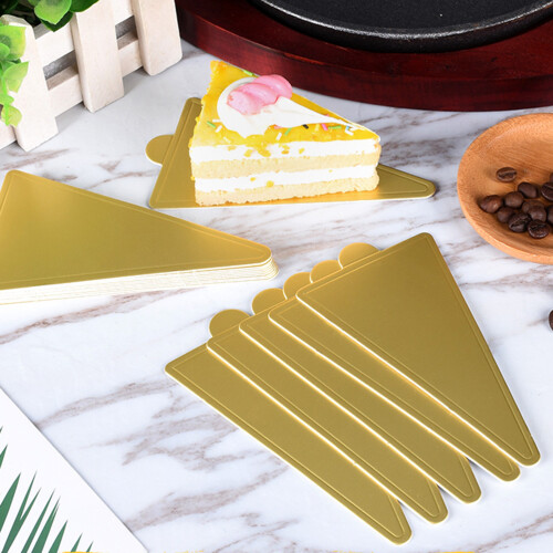 100 Unidades Base De Mousse Triângulo Em Papel Para Cupcake Dourado 2
