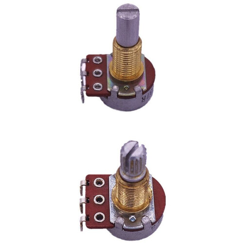 2 St Gitarrpotentiometer Splined Liten Pot Elgitarr Baseffekt Förstärkare Tonvolym 18MM Skaftdelar 1