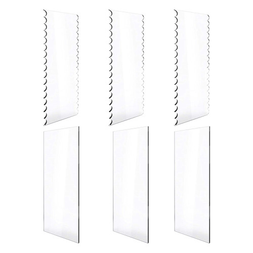 6pcs acrylic cake scrapers for home baking kitchen use