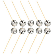 10Sets Colorful Glass Cake Picks Birthday Cupcake Decorative Toppers