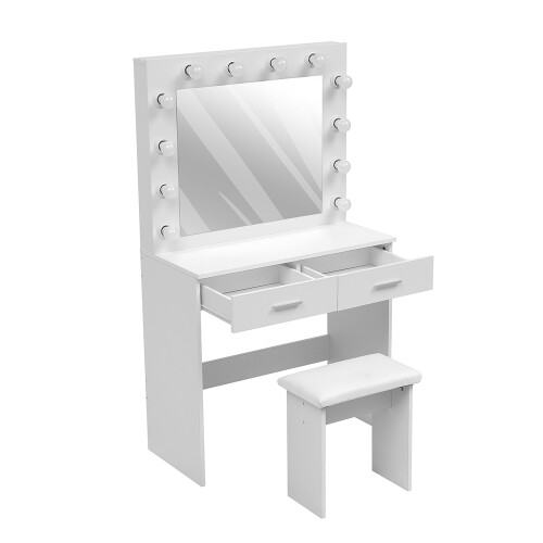 Dressing Table Set with Hollywood LED Lighted Mirror 2
