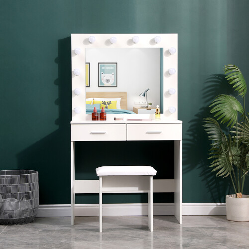 Dressing Table Set with Hollywood LED Lighted Mirror 1