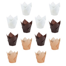 lot de 300 caissettes tulipe imperméables à l'huile pour gâteaux desserts