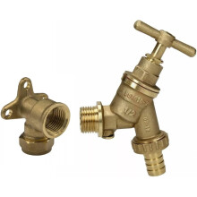 Outdoor Garden Tap with Check Valve 15mm x 1/2 inch Wall Plate Elbow WRAS Approved