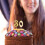 2 velas doradas con número 30 para pastel de cumpleaños 7