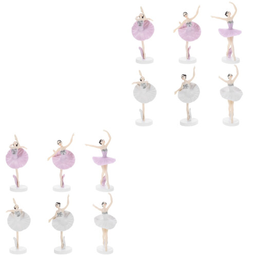 12 Pcs Ballet Girl Plastic Ornaments Cake Decorations