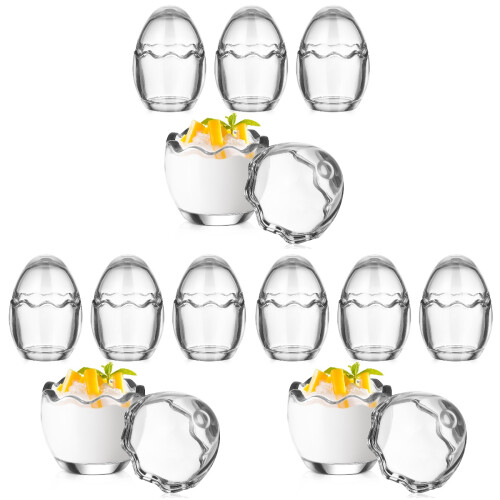 12Pcs Durable Transparent Glass Mousse and Pudding Cups 1