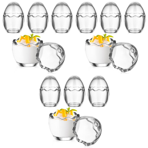 12Pcs Durable Transparent Glass Mousse and Pudding Cups 2