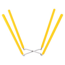soporte plegable acero inoxidable 4 garras para pasteles bandeja amarilla