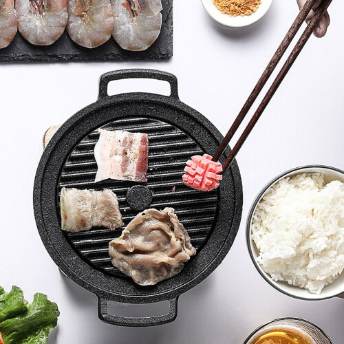 1Set Practical Aluminum Grilling Oven Black Indoor Barbecue Tool 2