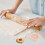 Beige Wooden Cookie Press Stamps Durable Baking Tools 3