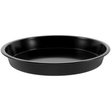 2Pcs Nonstick Carbon Steel Round Pizza Tray Black Bakeware