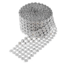3St Zilveren Crystal Mesh Wrap Rol Voor Vaas En Feestversiering