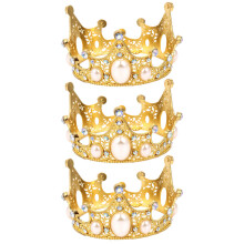 3 stuks kroonvormige taarttoppers met bloemensieraden