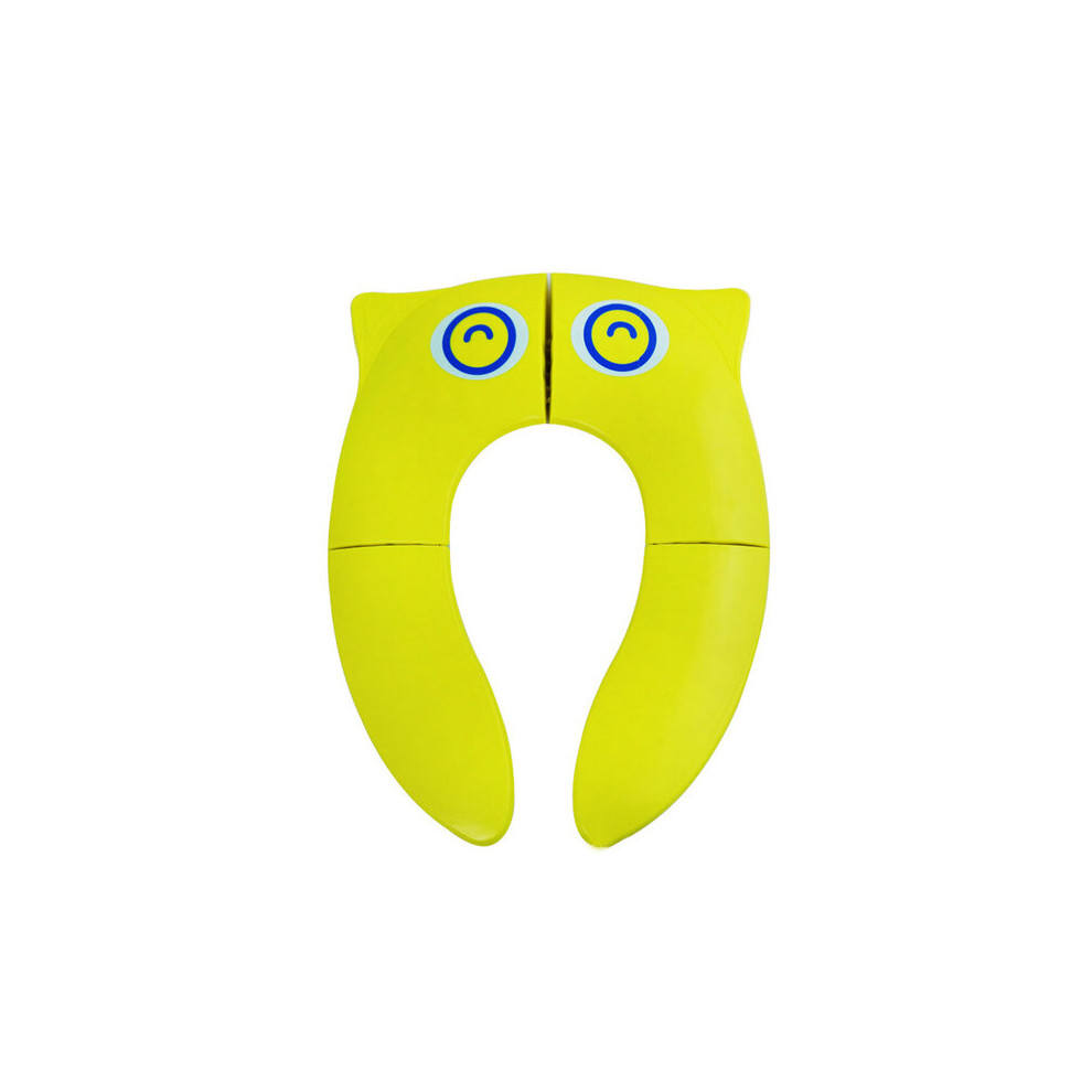 Foldable Children's Travel Toilet Seat, Non-Slip Silicone Plug, Portable Potty Training Seat for Toddlers, Yellow Owl Design