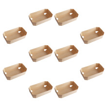 1 Set 10Pcs Bread Packing Boxes Wooden Baking Pans Dried Fruit Plates