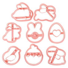 24Pcs Pink Reusable Cookie Cutter Molds Easter DIY Baking Tools