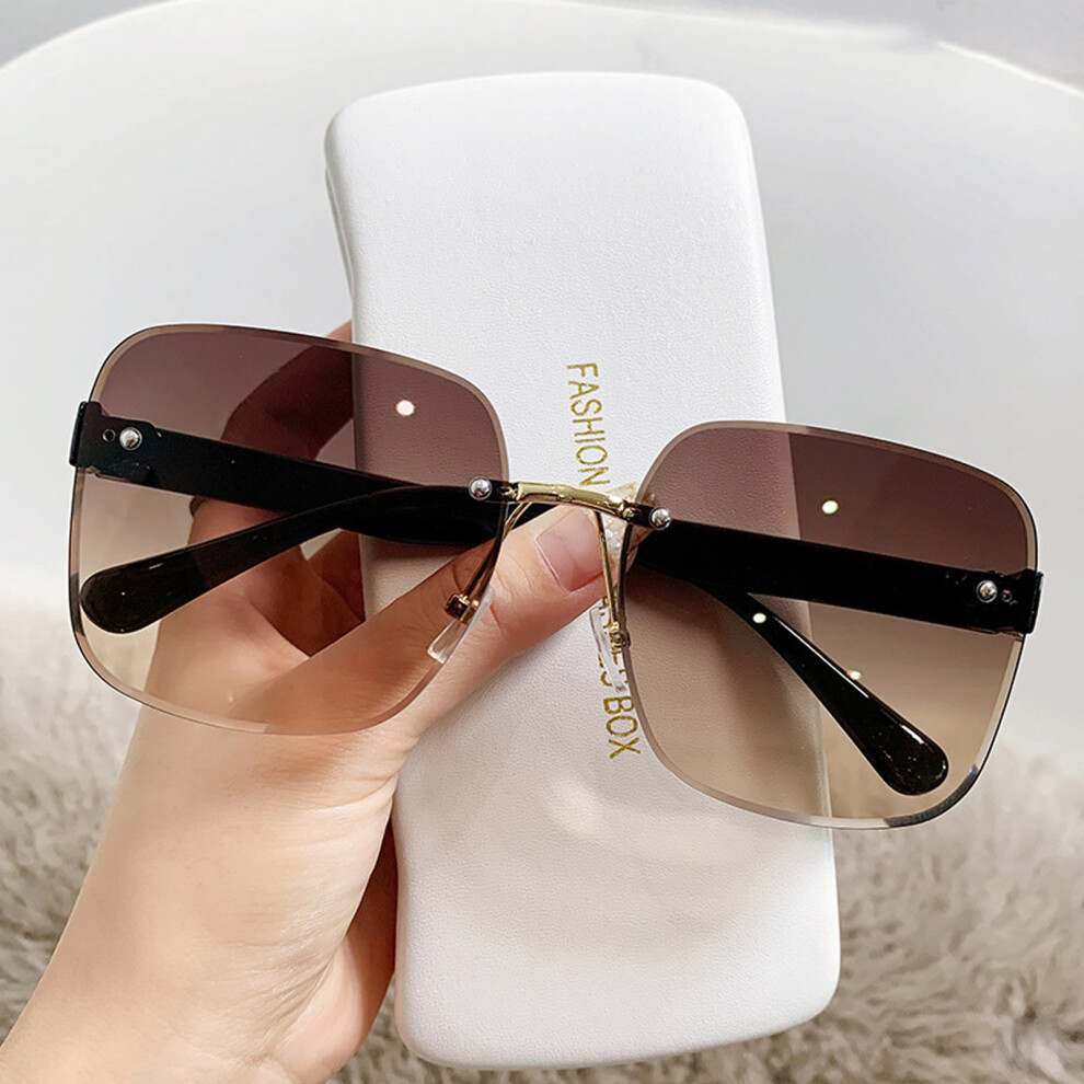 Dachuang Beauty (Progressive Tea) Sport Rimless Uv Sunglasses For Women