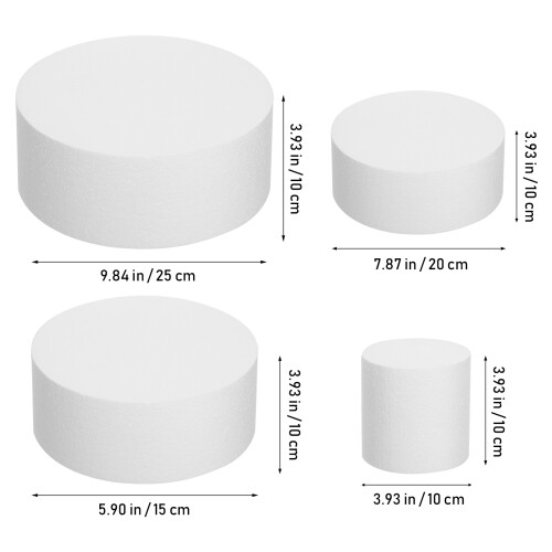 4Pcs Foam Cake Dummies White Lightweight Wedding Display Cake Models 1