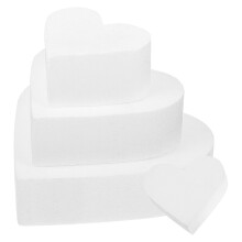 4Pcs White Foam Cake Dummies for Decorating Practice and Party Props