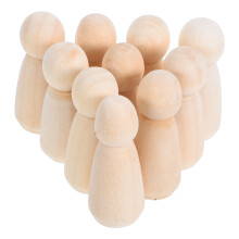 10Pcs 45Mm Plain Wooden Peg Dolls Bride Figures Wedding Cake Toppers