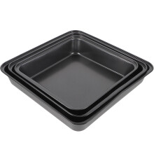 6Pcs Durable Carbon Steel Pizza Pans Square Oven Baking Trays