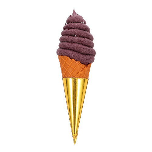 2Pcs Fake Ice Cream Cone Props Brown PVC Multipurpose Decor Models