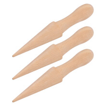 9Pcs Beige Wooden Pastry Roller for Waffle Cones and Ice Cream