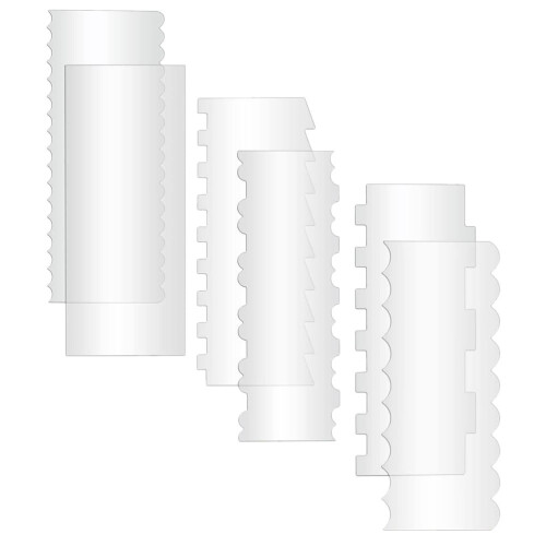 12Pcs Clear Acrylic Cake Scraper Smoother Tools for Baking and Icing