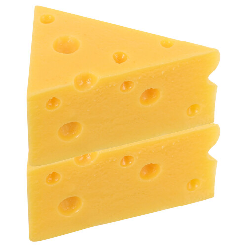 2 unidades de queso simulado triangular para exhibición en pastelería 2