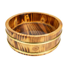Japanese Style Wooden Rice Bucket for Sushi and Food Storage