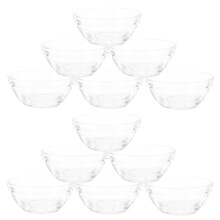 12Pcs Stackable Glass Food Bowls Versatile Pudding and Dessert Molds