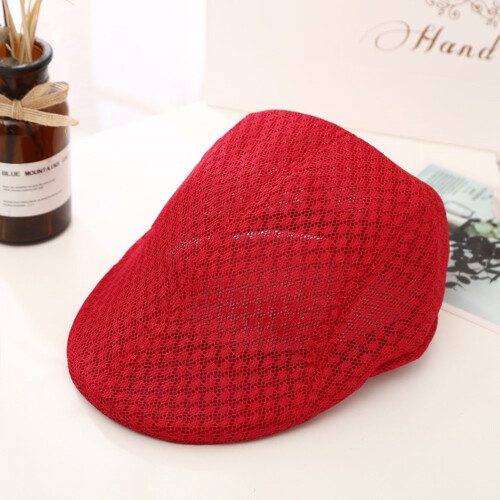 (red) Mesh beret for kvinner og menn, pustende utendørs caps