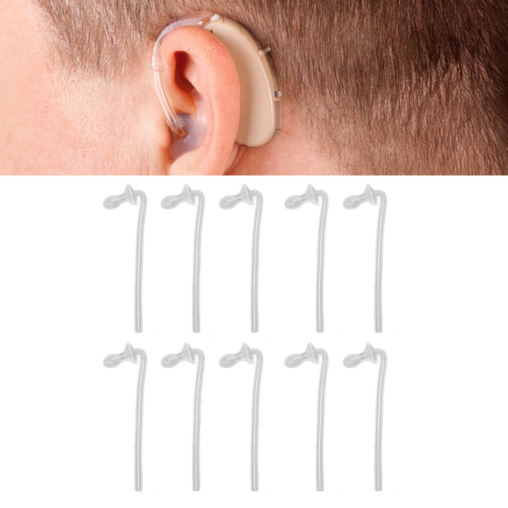 10pcs Silicone Hearing Dome Set with Tube for Sound Amplifier, Large