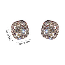 S925 CZ Stud Earrings for Women, French Retro Design