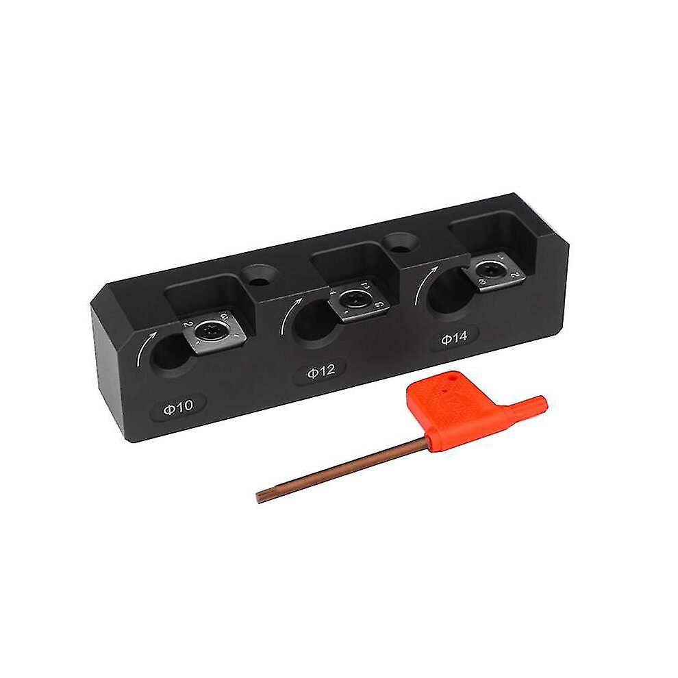 Dowel Maker Metric 3 Holes (10, 12, 14Mm) With Indexable Carbide Inserts And Aluminium Alloy Body For Woodworking 6901508257054