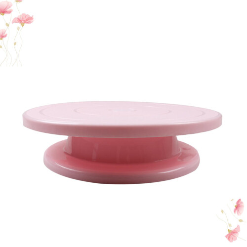 Plastic Rotating Cake Turntable For Home Bakery Decorating Pink 1