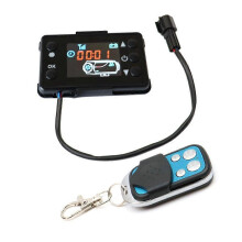 LCD-bedieningspaneel met afstandsbediening en timer, compatibel met heteluchtverwarmers voor auto's en vrachtwagens.