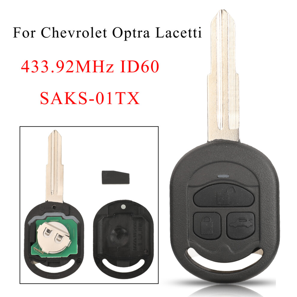 Saks-01Tx 433.92Mhz Id60 Chip Remote Car Key For Chevrolet Optra Lacetti 2007-2013 Holden Viva Daewoo Nubira Control 6935161687163