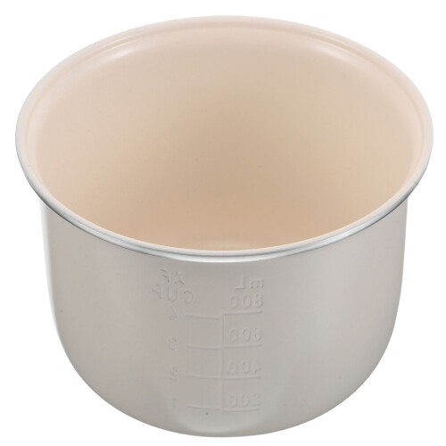 3Pcs White Ceramic Glaze Rice Cooker Pot Nonstick Insert for Home Use